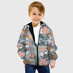 Куртка с капюшоном детская Милый мультфильм о морских животных, цвет: 3D-черный — фото 2