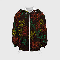 Куртка с капюшоном детская Разноцветные жуки носороги, цвет: 3D-белый