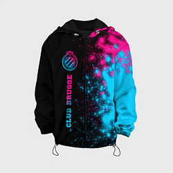 Куртка с капюшоном детская Club Brugge - neon gradient по-вертикали, цвет: 3D-черный
