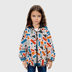 Куртка с капюшоном детская Прямоугольники и круги, цвет: 3D-черный — фото 2