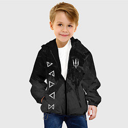 Куртка с капюшоном детская Ведьмак - знаки начальной магии, цвет: 3D-черный — фото 2