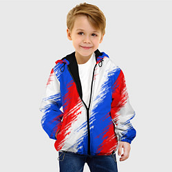 Куртка с капюшоном детская Триколор штрихи красок, цвет: 3D-черный — фото 2