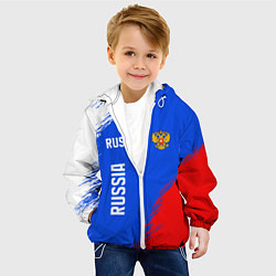 Куртка с капюшоном детская Триколор и герб России, цвет: 3D-белый — фото 2