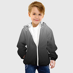 Куртка с капюшоном детская От серого к черному оттенки серого, цвет: 3D-белый — фото 2