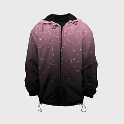 Куртка с капюшоном детская Градиент тёмный розовый брызги, цвет: 3D-черный