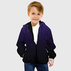 Куртка с капюшоном детская Градиент ночной фиолетово-чёрный, цвет: 3D-черный — фото 2
