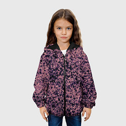 Куртка с капюшоном детская Абстрактный брызги сине-розовый, цвет: 3D-черный — фото 2