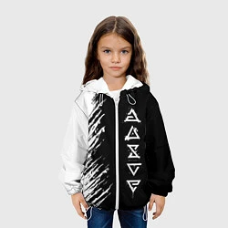 Куртка с капюшоном детская Ведьмачьи знаки с подтеками, цвет: 3D-белый — фото 2