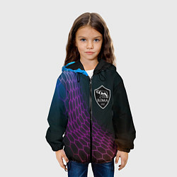 Куртка с капюшоном детская Roma футбольная сетка, цвет: 3D-черный — фото 2
