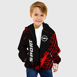 Куртка с капюшоном детская Opel red sport tires, цвет: 3D-черный — фото 2