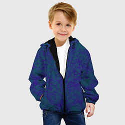 Куртка с капюшоном детская Камуфляж синий с зелеными пятнами, цвет: 3D-черный — фото 2