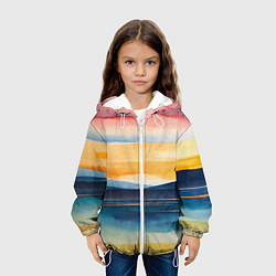 Куртка с капюшоном детская Акварельный бриз, цвет: 3D-белый — фото 2
