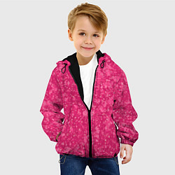Куртка с капюшоном детская Яркий розовый абстракция, цвет: 3D-черный — фото 2