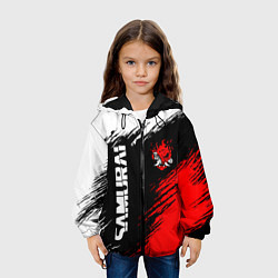 Куртка с капюшоном детская Самурай лого - киберпанк 2077, цвет: 3D-черный — фото 2