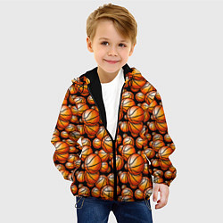 Куртка с капюшоном детская Баскетбольные мячики, цвет: 3D-черный — фото 2
