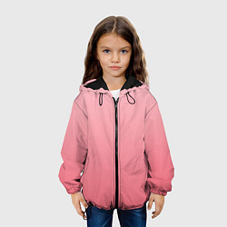 Куртка с капюшоном детская Нежный розовый градиент, цвет: 3D-черный — фото 2