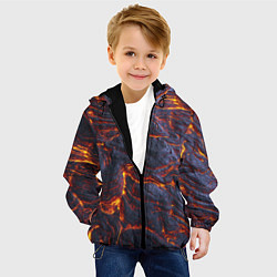 Куртка с капюшоном детская Вулканическая лава, цвет: 3D-черный — фото 2