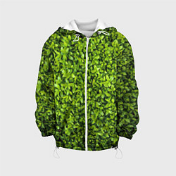 Куртка с капюшоном детская Зелёная трава листья, цвет: 3D-белый