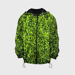 Куртка с капюшоном детская Зелёная трава листья, цвет: 3D-черный