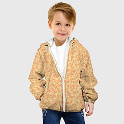 Куртка с капюшоном детская Цветочный паттерн жёлтый, цвет: 3D-белый — фото 2