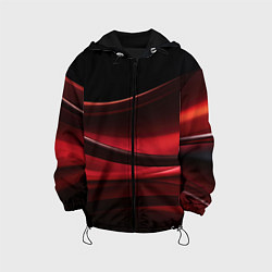 Куртка с капюшоном детская Темная красная абстракция на черном фоне, цвет: 3D-черный