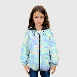 Куртка с капюшоном детская Жидкая абстракция, цвет: 3D-черный — фото 2