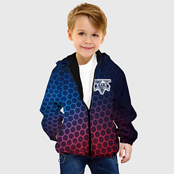 Куртка с капюшоном детская GTA неоновые соты, цвет: 3D-черный — фото 2