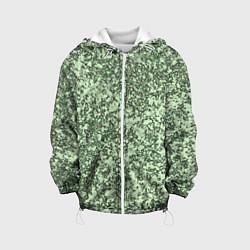 Куртка с капюшоном детская Светло-зелёный текстура камень, цвет: 3D-белый