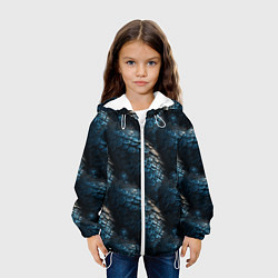 Куртка с капюшоном детская Синяя стальная броня, цвет: 3D-белый — фото 2