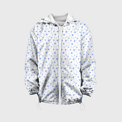 Куртка с капюшоном детская Белый с голубыми звёздочками, цвет: 3D-белый
