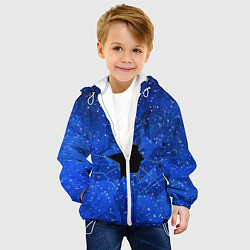 Куртка с капюшоном детская Расколотое стекло - звездное небо, цвет: 3D-белый — фото 2