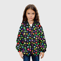 Куртка с капюшоном детская В смайликах, цвет: 3D-черный — фото 2