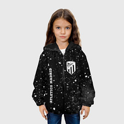 Куртка с капюшоном детская Atletico Madrid sport на темном фоне вертикально, цвет: 3D-черный — фото 2