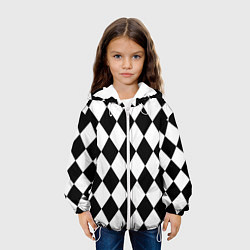 Куртка с капюшоном детская Арлекин черно-белый, цвет: 3D-белый — фото 2