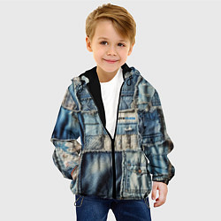 Куртка с капюшоном детская Patchwork denim - vogue, цвет: 3D-черный — фото 2