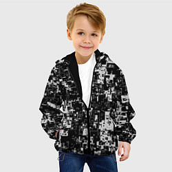 Куртка с капюшоном детская Геометрия черно-белая, цвет: 3D-черный — фото 2
