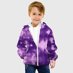 Куртка с капюшоном детская Фиолетовый тайдай, цвет: 3D-белый — фото 2