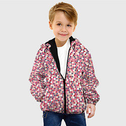 Куртка с капюшоном детская Паттерн соты розовый, цвет: 3D-черный — фото 2