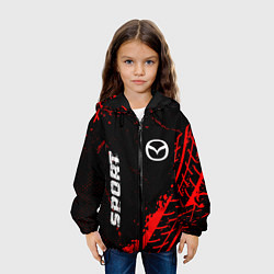 Куртка с капюшоном детская Mazda red sport tires, цвет: 3D-черный — фото 2