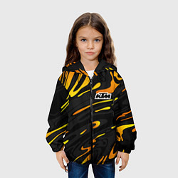 Куртка с капюшоном детская KTM - orange liquid, цвет: 3D-черный — фото 2