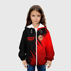 Куртка с капюшоном детская СССР - черно-красный, цвет: 3D-белый — фото 2