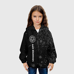 Куртка с капюшоном детская Leicester City sport на темном фоне по-вертикали, цвет: 3D-черный — фото 2