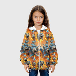 Куртка с капюшоном детская Волки и камни, цвет: 3D-белый — фото 2