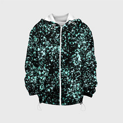 Куртка с капюшоном детская Чёрный с напылением голубого цвета абстракция, цвет: 3D-белый