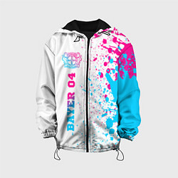 Куртка с капюшоном детская Bayer 04 neon gradient style по-вертикали, цвет: 3D-черный