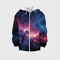 Куртка с капюшоном детская Взрыв в космосе, цвет: 3D-белый
