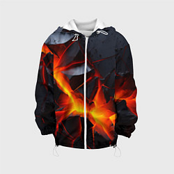 Куртка с капюшоном детская Камни в разломе красный свет, цвет: 3D-белый