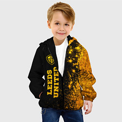 Куртка с капюшоном детская Leeds United - gold gradient по-вертикали, цвет: 3D-черный — фото 2