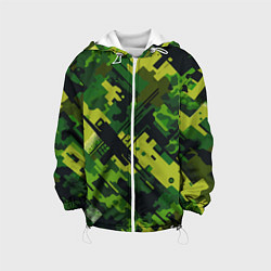 Куртка с капюшоном детская Camouflage - pattern ai art, цвет: 3D-белый