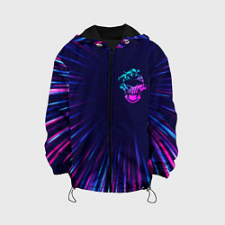 Куртка с капюшоном детская Goblin Slayer neon blast lines, цвет: 3D-черный